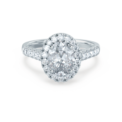 1.50 CT Oval Lab-Grown Diamond Halo Engagement Ring In Pave Setting 1