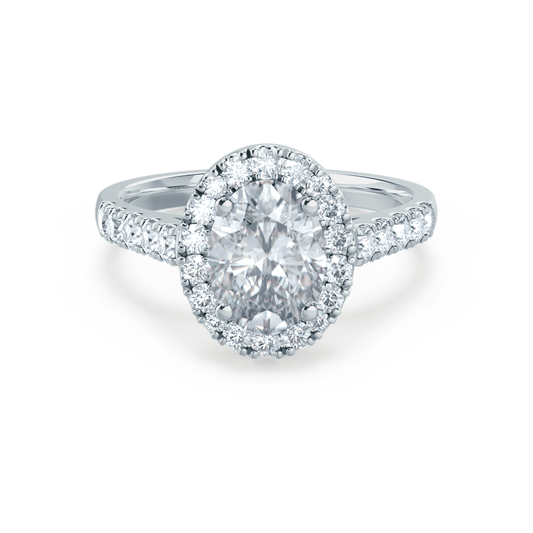 1.50 CT Oval Lab-Grown Diamond Halo Engagement Ring In Pave Setting 1