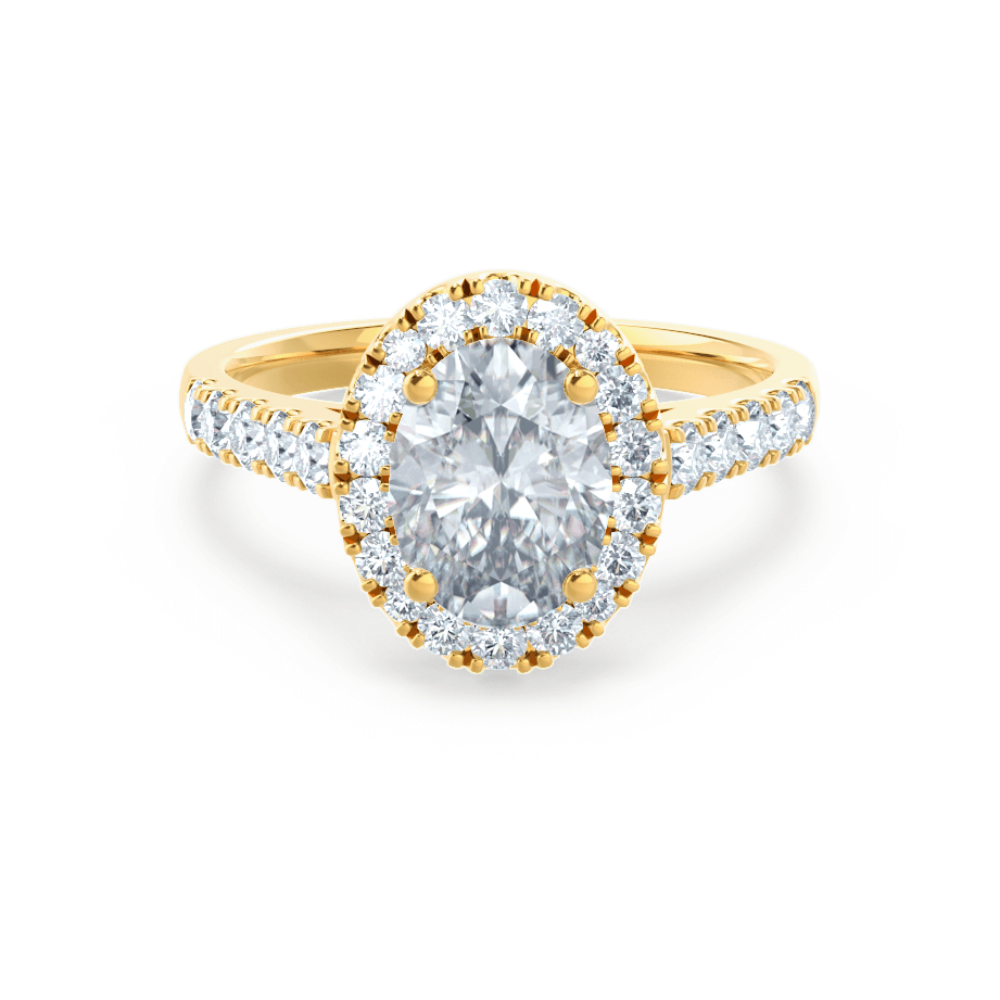 1.50 CT Oval Lab Grown Diamond Halo & Pave Engagement Ring 1