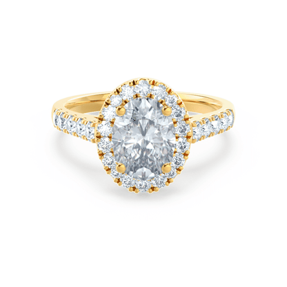 1.50 CT Oval Lab Grown Diamond Halo & Pave Engagement Ring 1