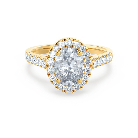 1.50 CT Oval Lab Grown Diamond Halo & Pave Engagement Ring 1