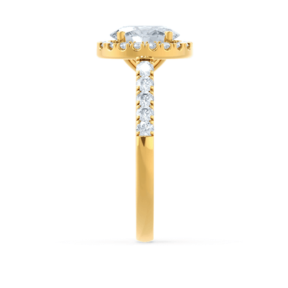 1.50 CT Oval Lab Grown Diamond Halo & Pave Engagement Ring 2