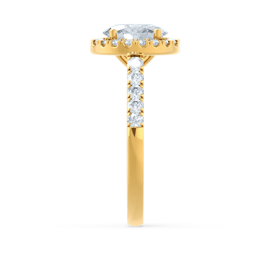 1.50 CT Oval Lab Grown Diamond Halo & Pave Engagement Ring 2