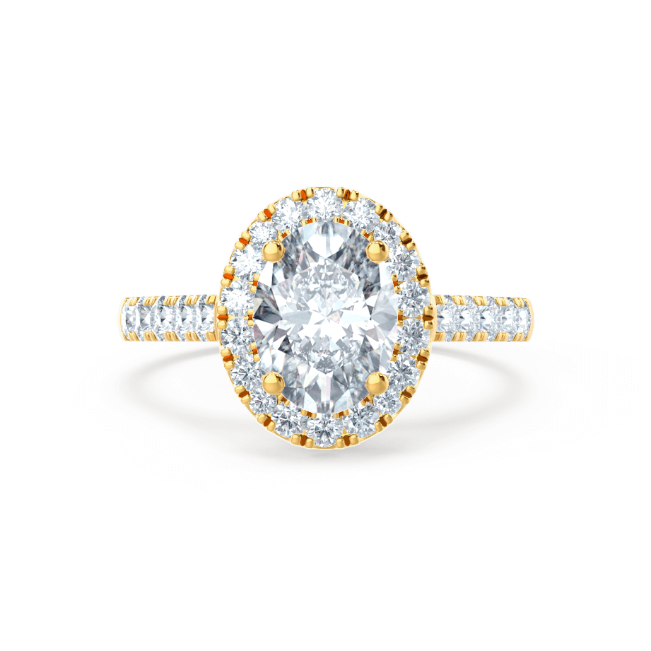 1.50 CT Oval Lab Grown Diamond Halo & Pave Engagement Ring 3