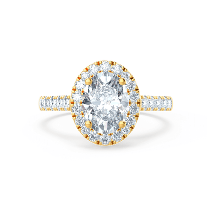 1.50 CT Oval Lab Grown Diamond Halo & Pave Engagement Ring 3