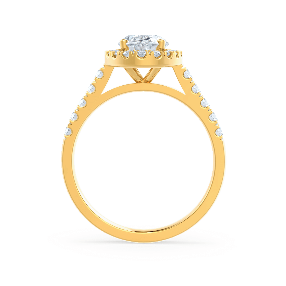 1.50 CT Oval Lab Grown Diamond Halo & Pave Engagement Ring 4