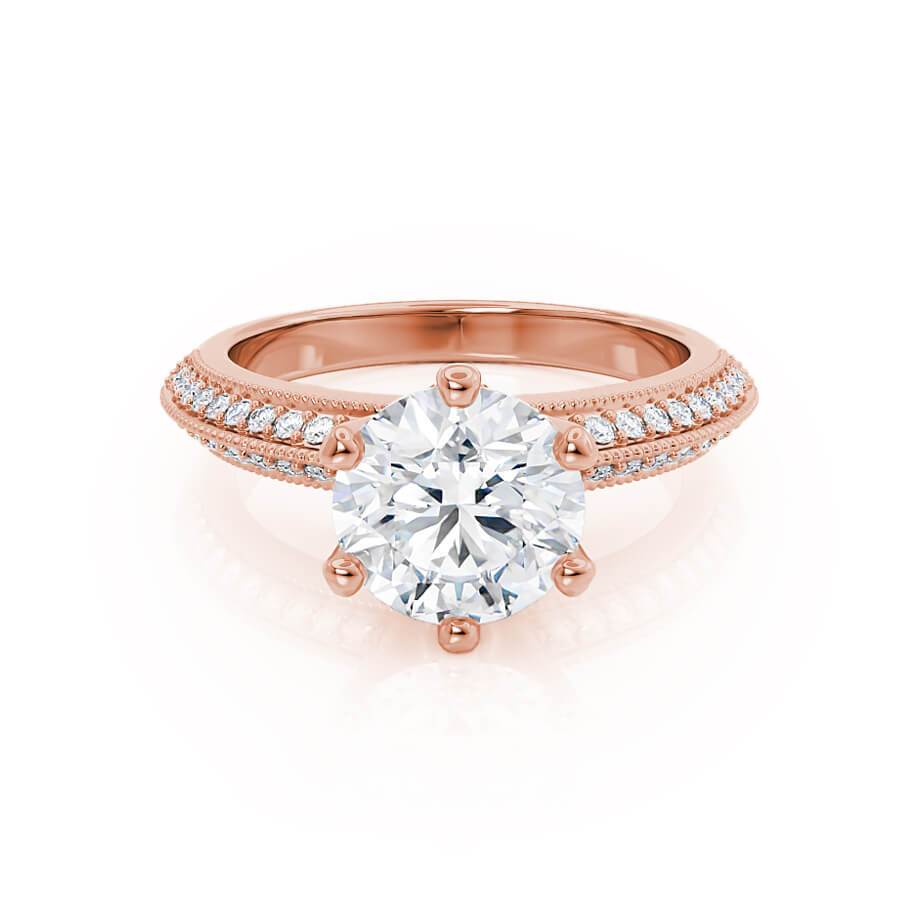 1.0 CT Round Lab Grown Diamond Vintage Pave Engagement Ring 1