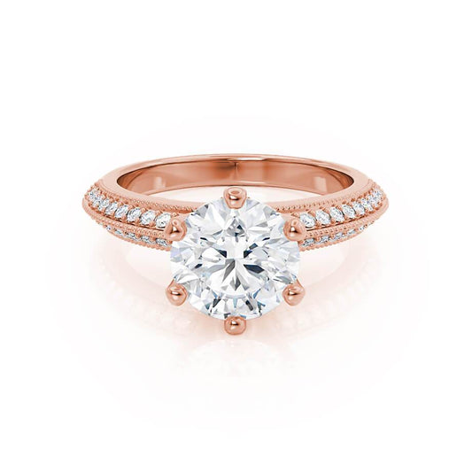 1.0 CT Round Lab Grown Diamond Vintage Pave Engagement Ring 1