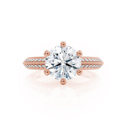 1.0 CT Round Lab Grown Diamond Vintage Pave Engagement Ring 3