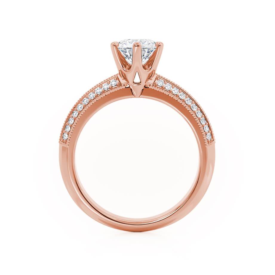 1.0 CT Round Lab Grown Diamond Vintage Pave Engagement Ring 4