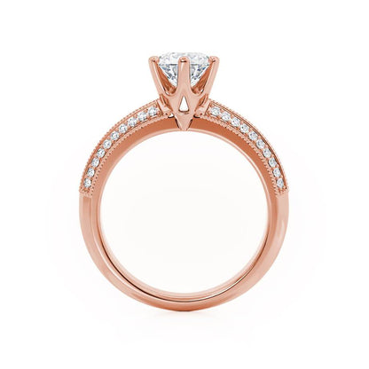 1.0 CT Round Lab Grown Diamond Vintage Pave Engagement Ring 4