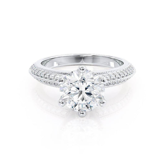 1.0 CT Round Lab-Grown Diamond Vintage Pave Engagement Ring 1