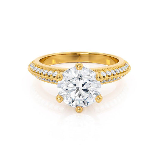 1.20 CT Round Lab-Grown Diamond Pave Engagement Ring 1