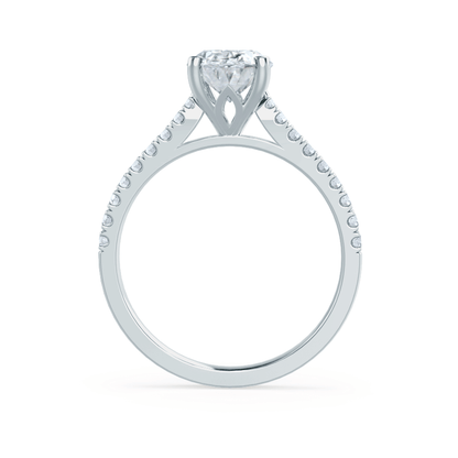 1.50 CT Oval Lab Grown Diamond Pave Engagement Ring 3