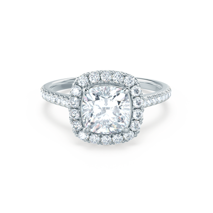 1.0 CT Cushion Lab-Grown Diamond Halo & Pave Engagement Ring 1