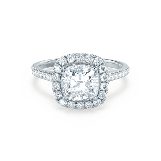 1.0 CT Cushion Lab-Grown Diamond Halo & Pave Engagement Ring 1