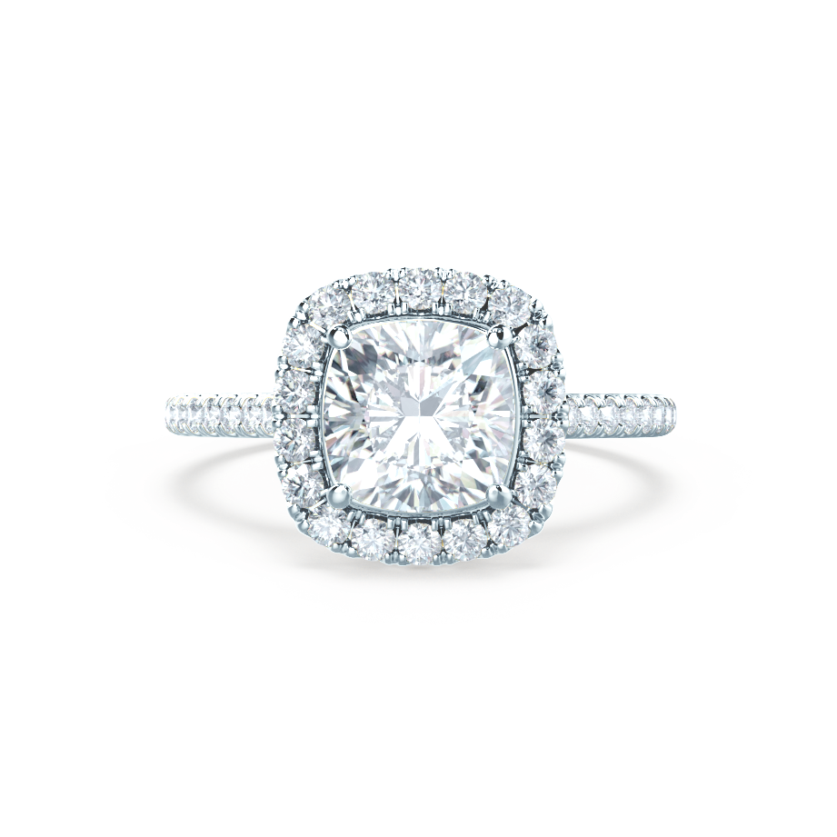 1.0 CT Cushion Lab-Grown Diamond Halo & Pave Engagement Ring 2