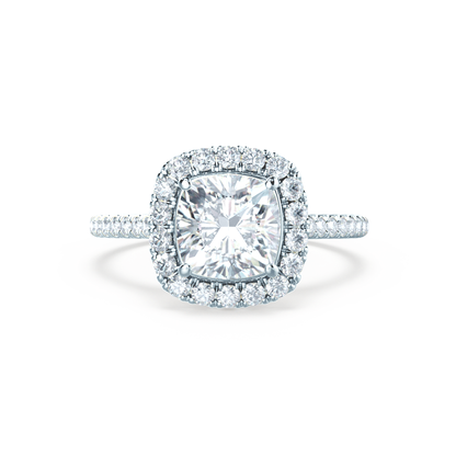 1.0 CT Cushion Lab-Grown Diamond Halo & Pave Engagement Ring 2