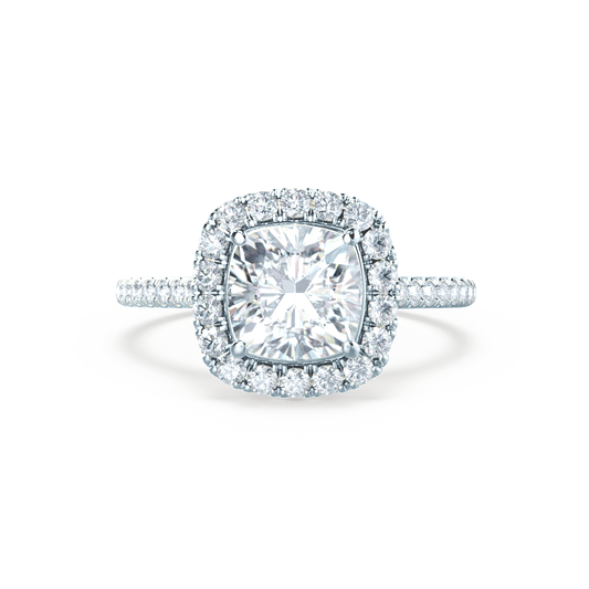 1.0 CT Cushion Lab-Grown Diamond Halo & Pave Engagement Ring 2