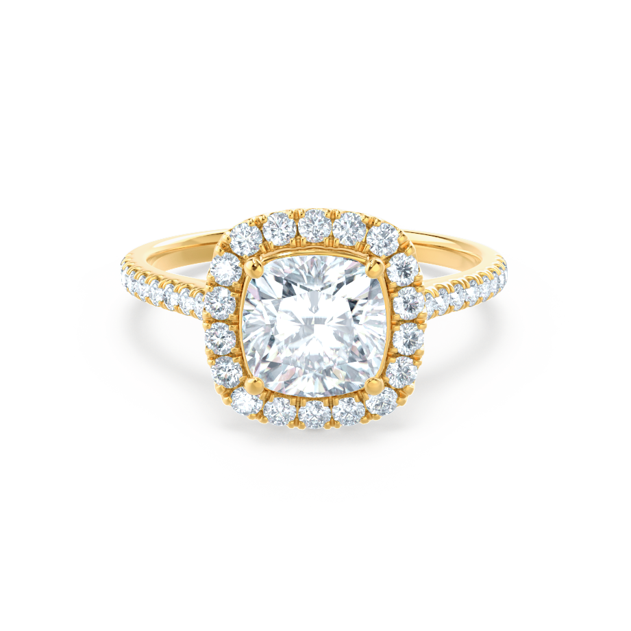 1.20 CT Cushion Cut Lab Grown Diamond Halo & Pave Engagement Ring 1