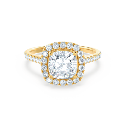 1.20 CT Cushion Cut Lab Grown Diamond Halo & Pave Engagement Ring 1