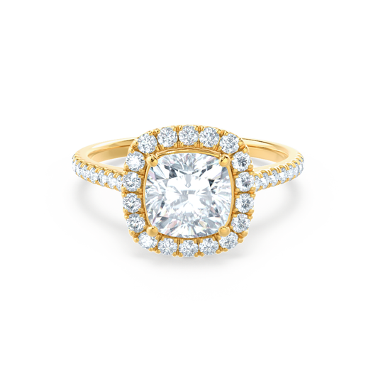 1.20 CT Cushion Cut Lab Grown Diamond Halo & Pave Engagement Ring 1