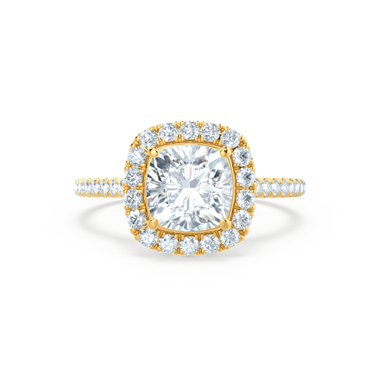 1.20 CT Cushion Cut Lab Grown Diamond Halo & Pave Engagement Ring 2