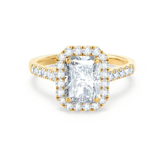 1.50 CT Radiant Lab Grown Diamond Halo & Pave Engagement Ring 1