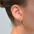 Load image into Gallery viewer, 0.10 TCW White Topaz & Lab Grown Diamond Gold Drop Earrings
