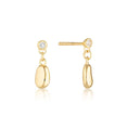 Load image into Gallery viewer, 0.10 TCW White Topaz & Lab Grown Diamond Gold Drop Earrings
