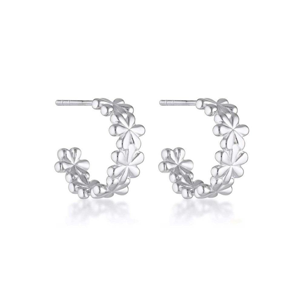 Golden Daisy Floral Hoop Earrings 6
