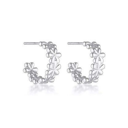 Golden Daisy Floral Hoop Earrings 6