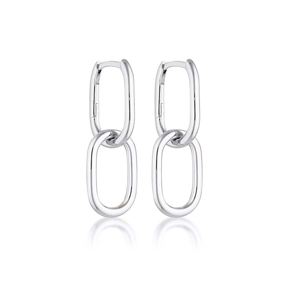 Golden Glamour: Double Oval Link Earrings 4