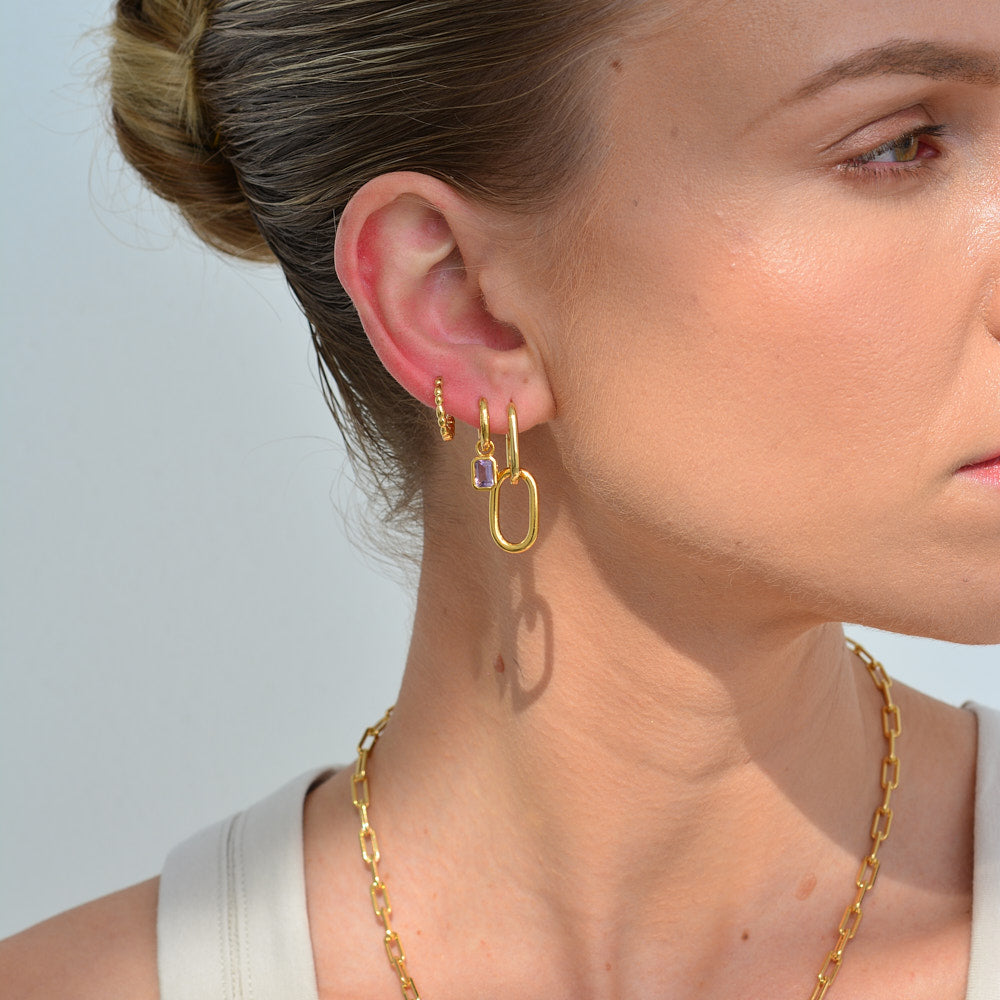 Golden Glamour: Double Oval Link Earrings 5