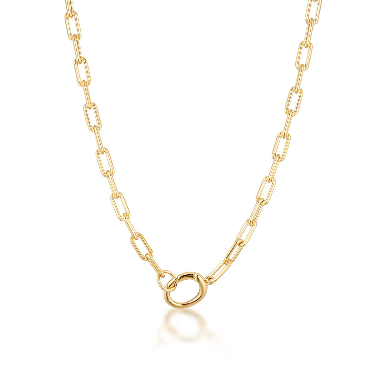 Elegance in 18K Gold: Paperclip Chain Necklace 1
