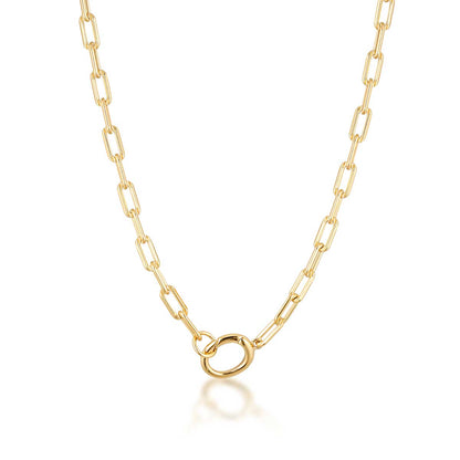 Elegance in 18K Gold: Paperclip Chain Necklace 1