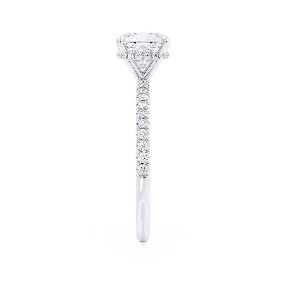 2.50 CT Cushion Lab-Grown Diamond Hidden Halo Engagement Ring 4