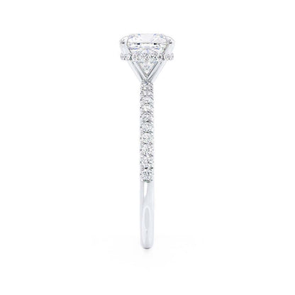 2.50 CT Cushion Lab-Grown Diamond Hidden Halo Engagement Ring 4