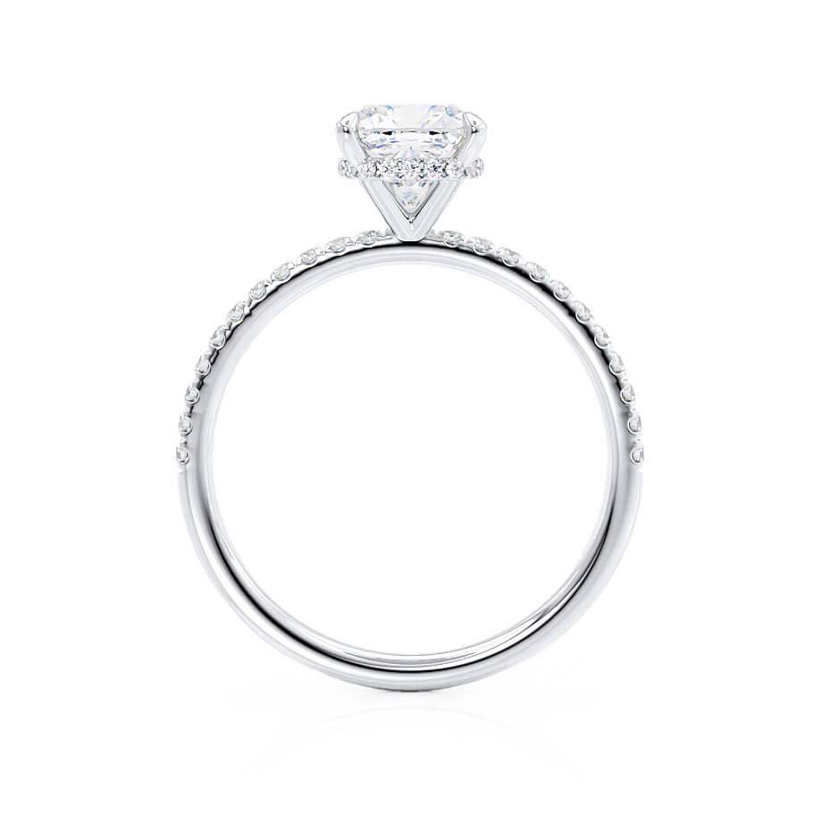 2.50 CT Cushion Lab-Grown Diamond Hidden Halo Engagement Ring