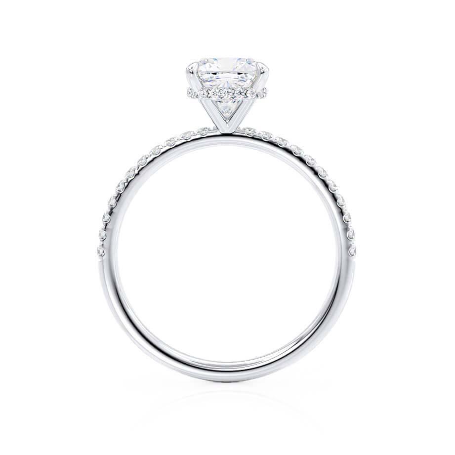 2.50 CT Cushion Lab-Grown Diamond Hidden Halo Engagement Ring 5