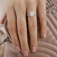 Load image into Gallery viewer, 1.50 CT Radiant Lab-Grown Diamond Hidden Halo Pave Engagement Ring
