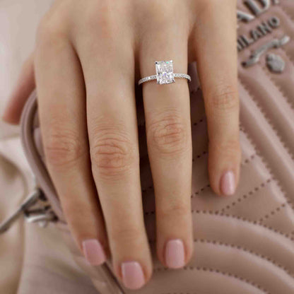 1.50 CT Radiant Hidden Halo Lab-Grown Diamond Engagement Ring 7