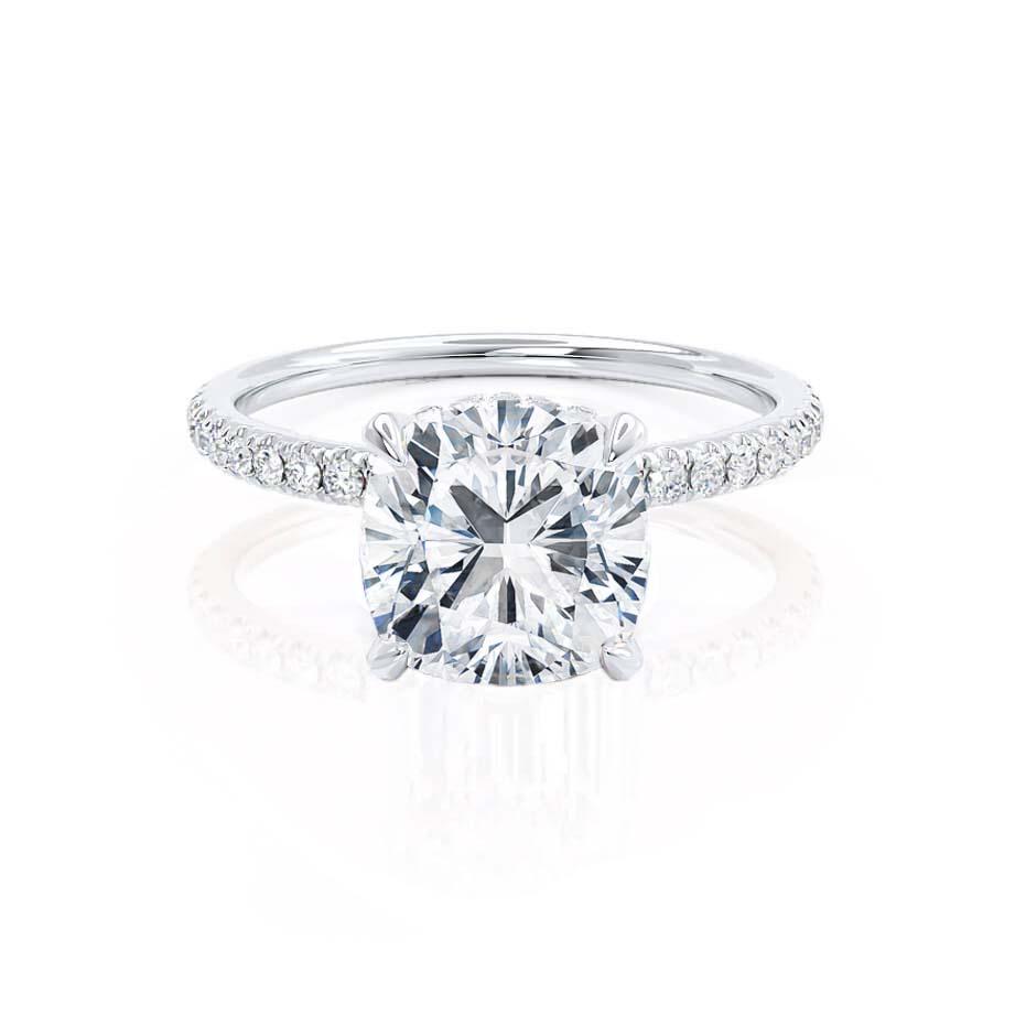 2.50 CT Cushion Lab-Grown Diamond Hidden Halo Engagement Ring 1