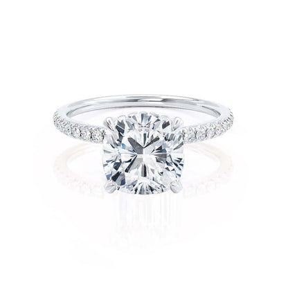 2.50 CT Cushion Lab-Grown Diamond Hidden Halo Engagement Ring 1
