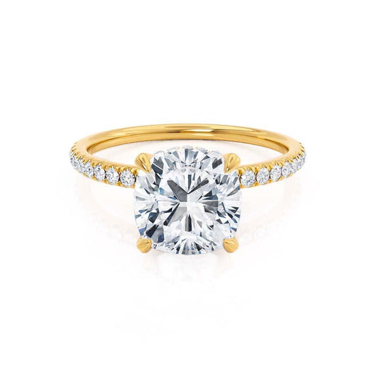 2.50 CT Cushion Lab-Grown Diamond Hidden Halo Engagement Ring