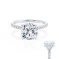 Load image into Gallery viewer, 2.50 CT Cushion Lab-Grown Diamond Hidden Halo Engagement Ring
