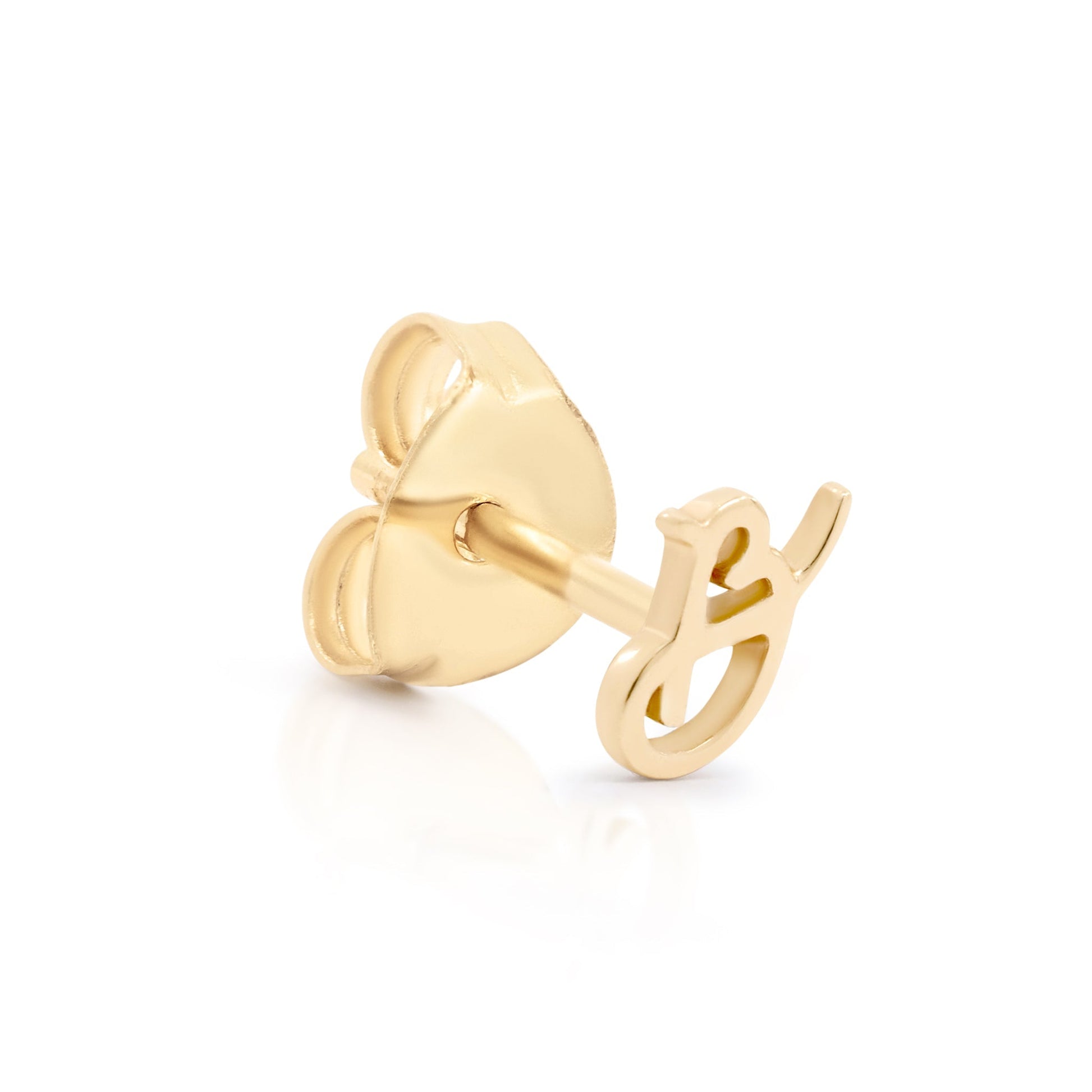 Letter Initial Single Stud Earring 12