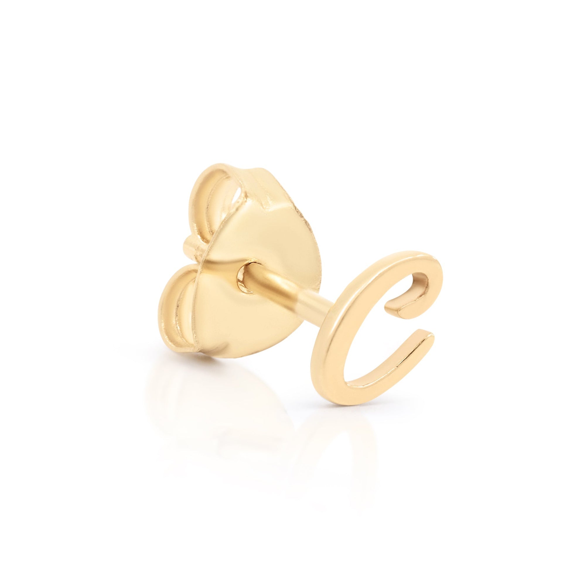 Letter Initial Single Stud Earring 13