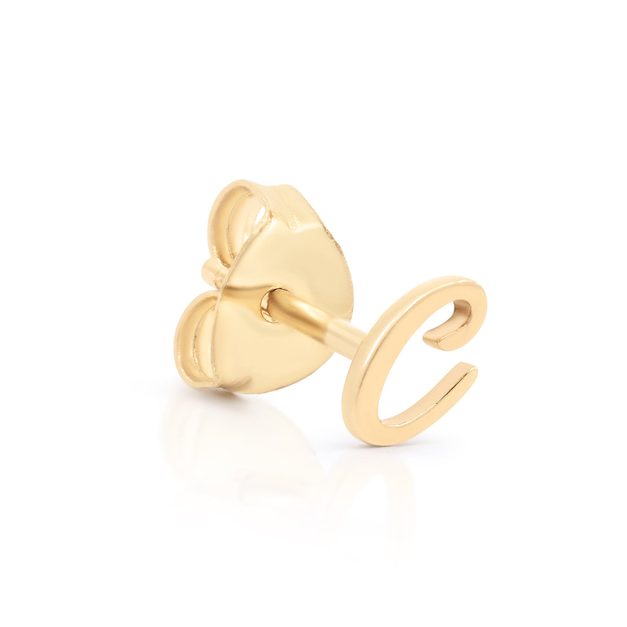 Letter Initial Single Stud Earring