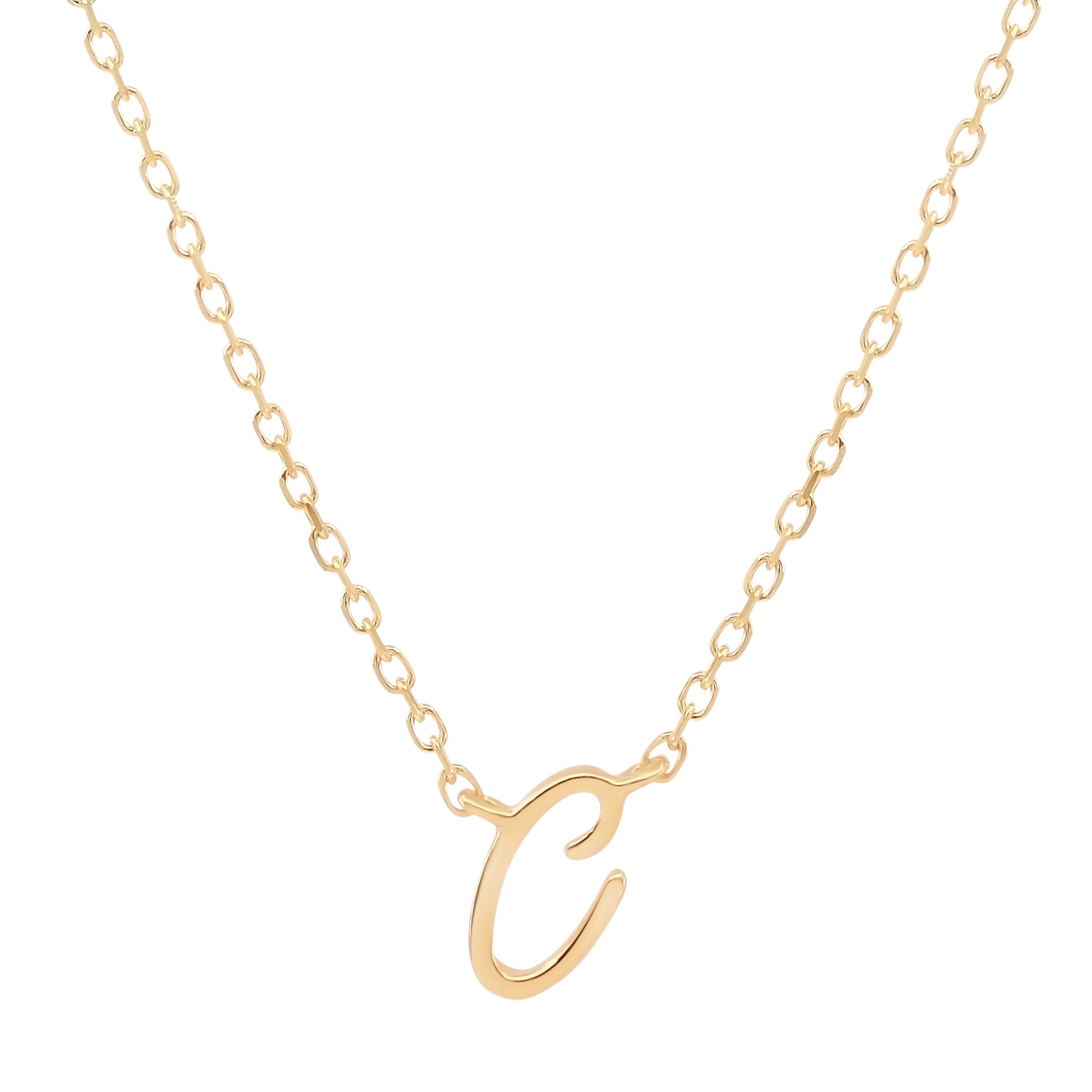 Golden Charm Initial Pendant Necklace